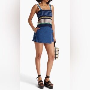 Veronica Beared Jacquard Knit Striped Knit Top
